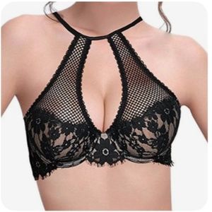 VS DREAM ANGELS Unlined Halter Bra, 36D   *P1064